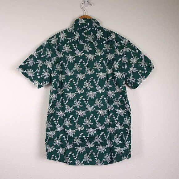 Molokai Surf Short Sleeve Shirt Men's Size M Green Palm Trees Button Front - Picture 5 of 8
